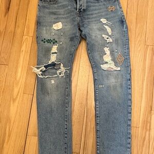 Stylish Blue Distressed Men Jeans